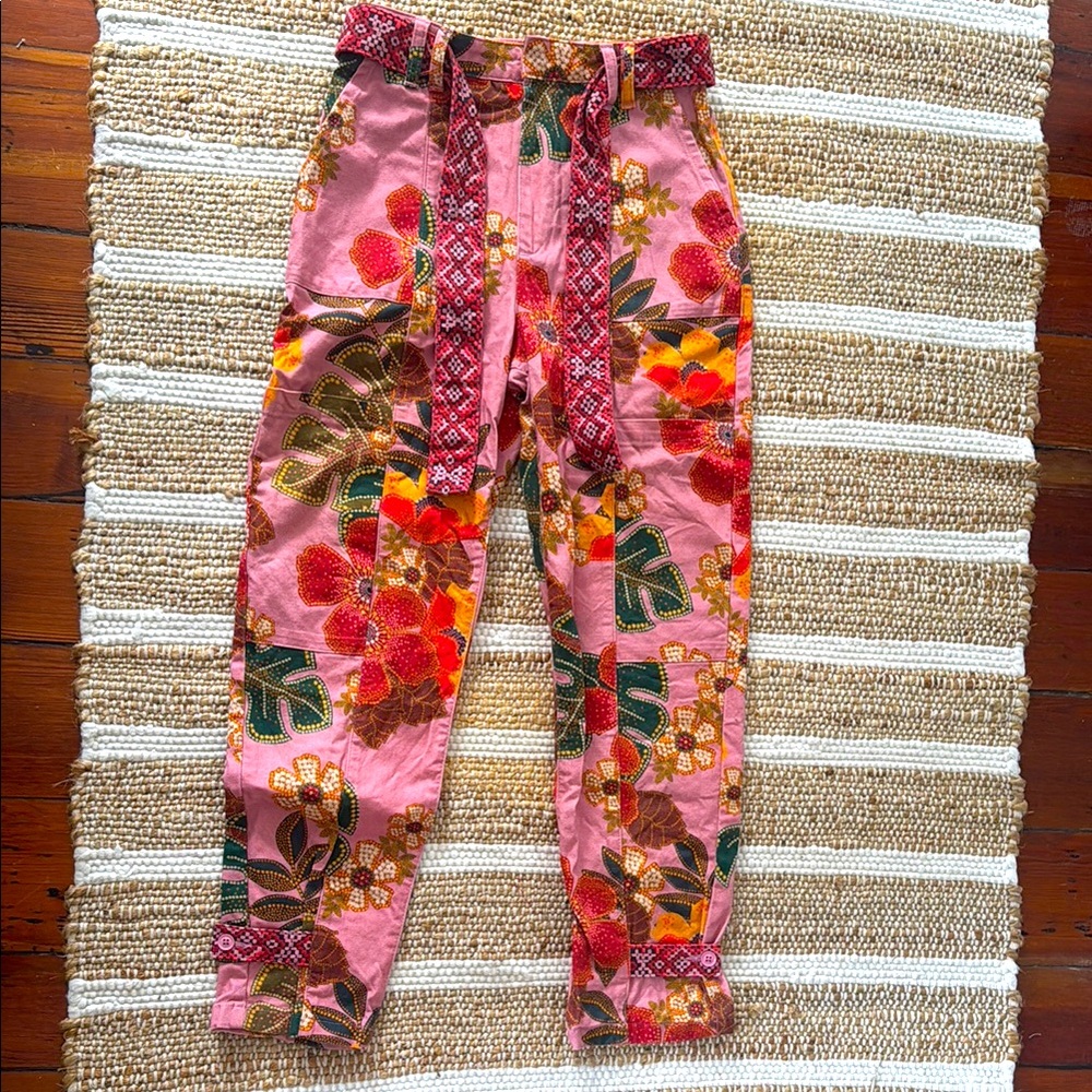 Farm Rio Floral Pink Cargo pants